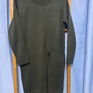 앞트임 카키 니트 롱 원피스