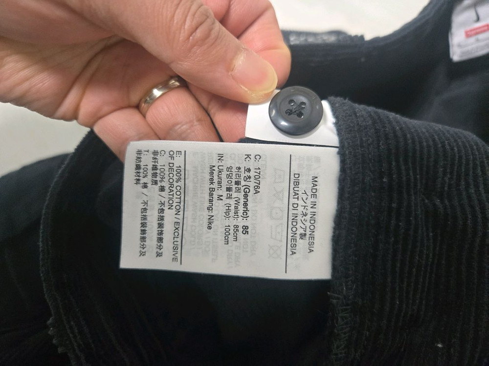 슈프림 x 나이키 아크 코듀로이 카고 팬츠 블랙 M 이미지