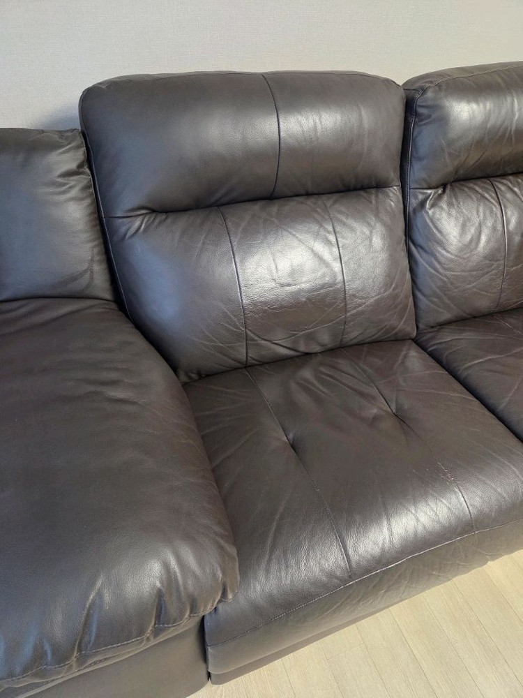 한샘 천연가죽 리클라이너 4인용 소파 이미지