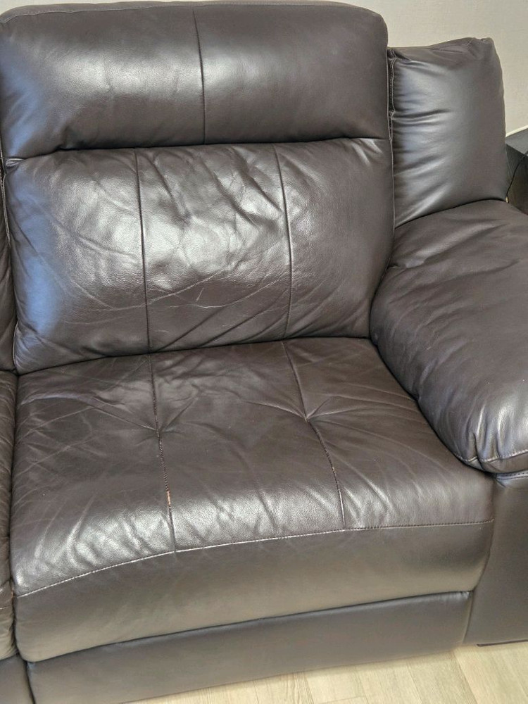 한샘 천연가죽 리클라이너 4인용 소파 이미지