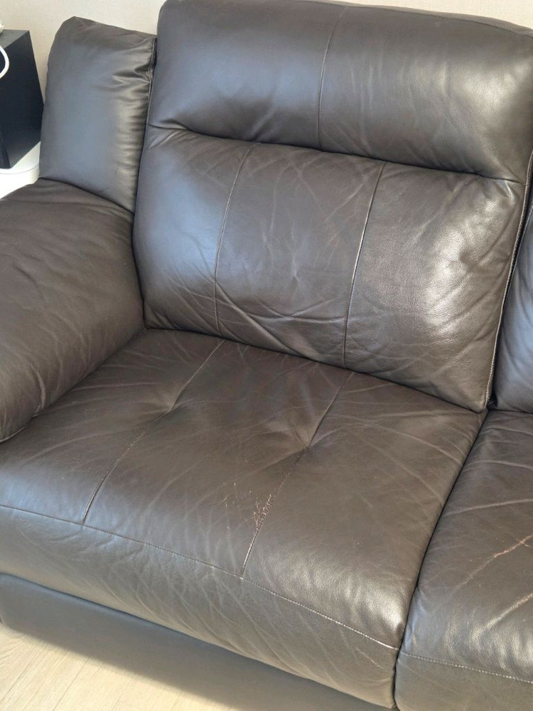 한샘 천연가죽 리클라이너 4인용 소파 이미지