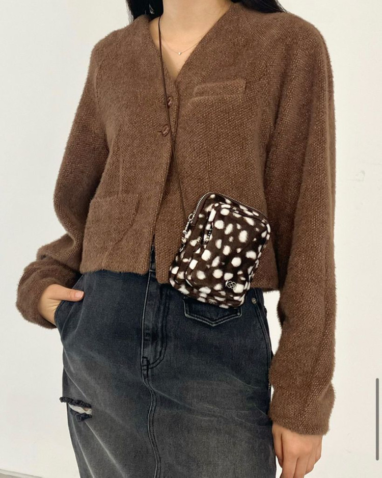 기준 밤비 브라운 미니백 퍼 크로스백 KIJUN--2