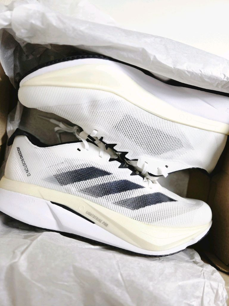 (285,290) 아디다스 아디제로 보스턴 러닝화 화이트블랙 이미지