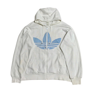 (110) 아디다스 파이어버드 빅로고 후드집업 화이트 판매합니다 이미지