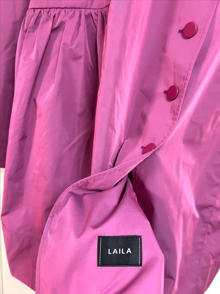 제평 라일라 LAILA 바스락 광택 블라우스 자켓 간절기 셔링 셔츠 점퍼 핑크 이미지