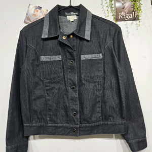 페라가모 블랙 데님 숏 자켓