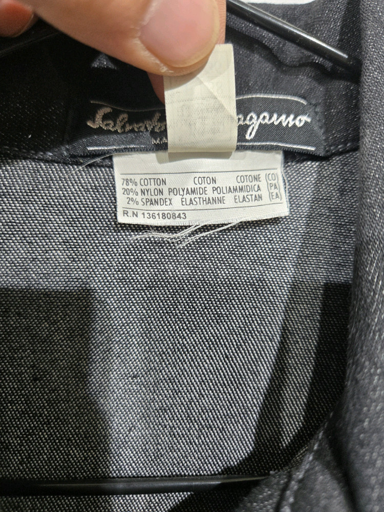 페라가모 블랙 데님 숏 자켓--5