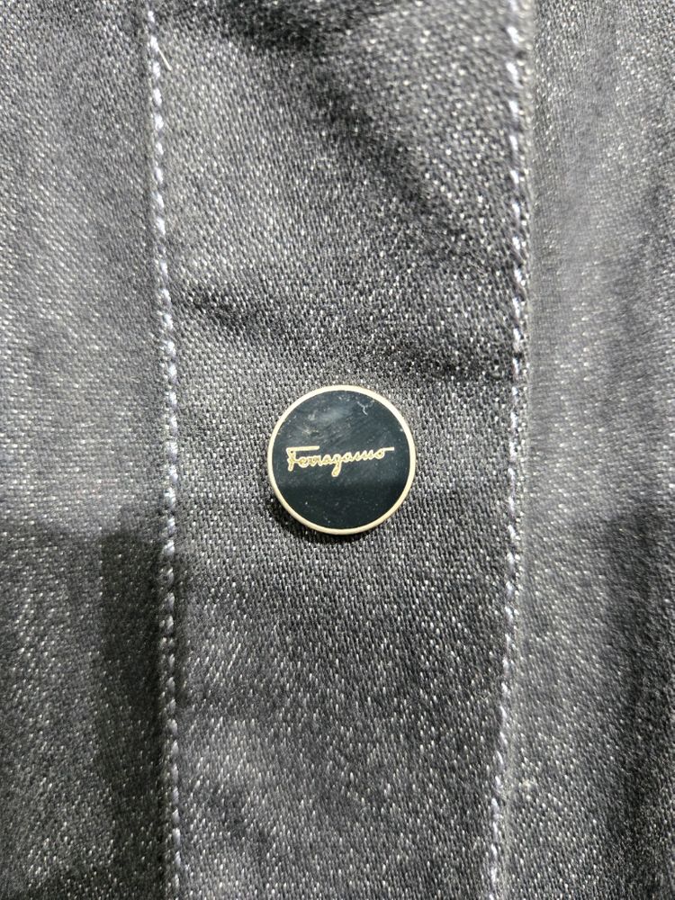 페라가모 블랙 데님 숏 자켓--6