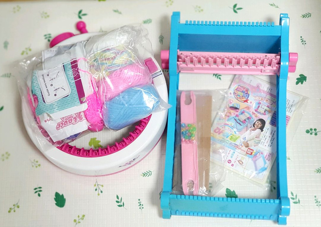 (미사용) 뜨개질 링 & 위빙 룸 세트 + 실 - 뜨개기계 2종 일괄--6