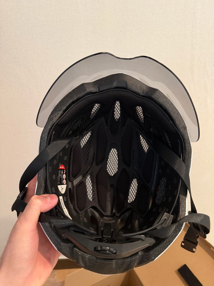 카부토 비트 매트 화이트 자전거 헬멧 고글 탈부착 가능 이미지