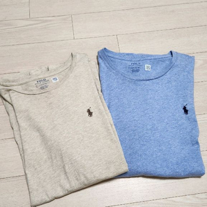 남성 폴로 랄프로렌 반팔 티셔츠 베이지/블루 L