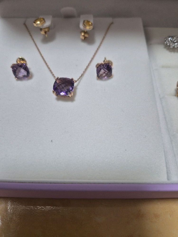 로제도르 자수정 목걸이 귀걸이 세트 이미지