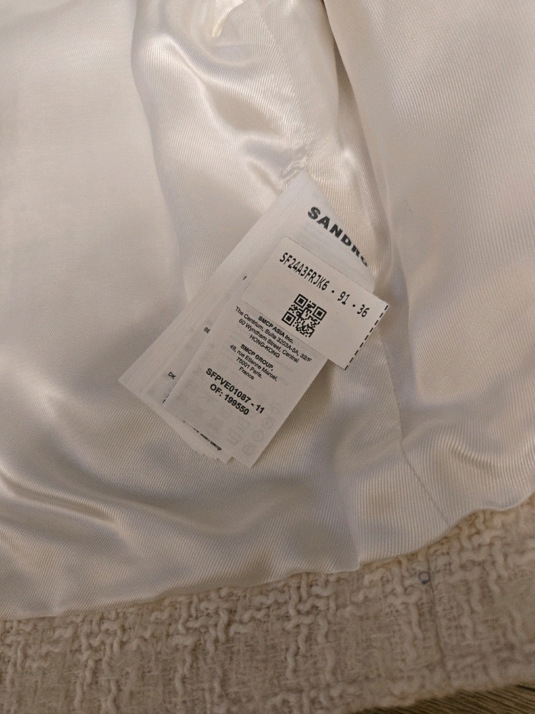 Sandro 24 산드로 아이보리 트위드 자켓--3