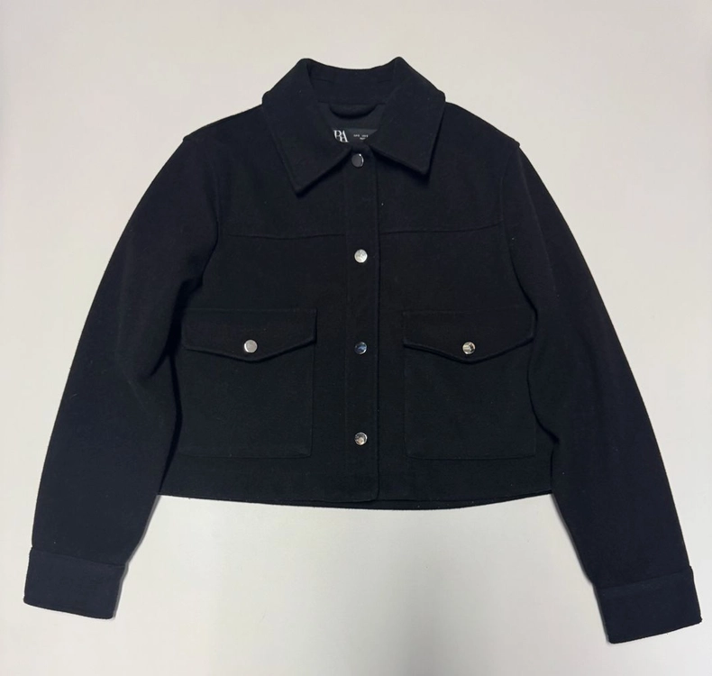 여성 자라 ZARA 미니멀 메탈릭 버튼 크롭 자켓 S 이미지