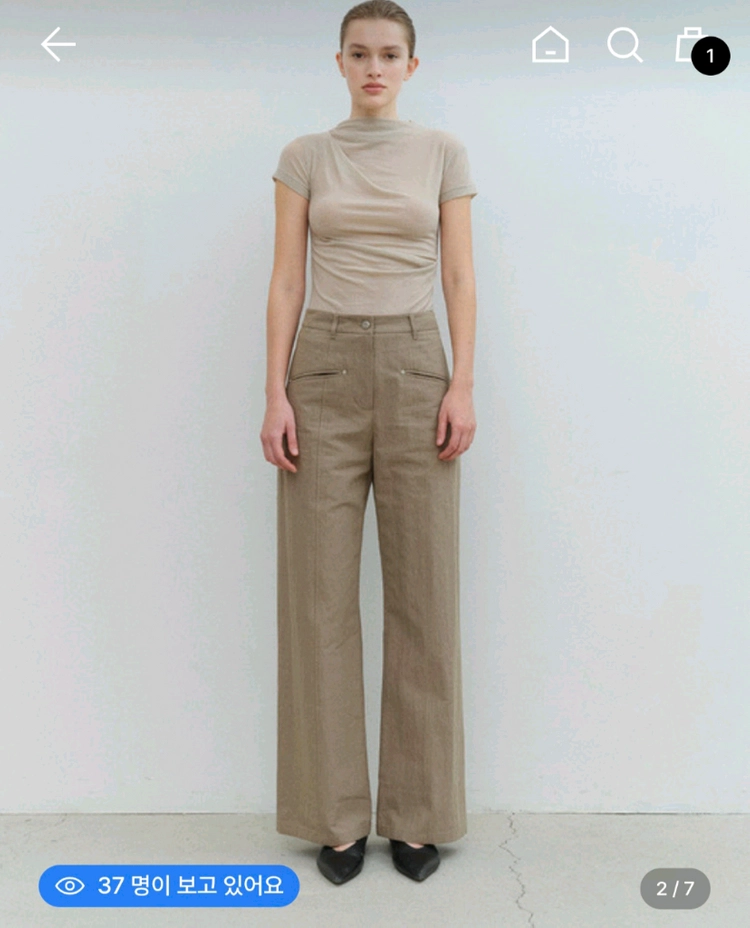 모한 코튼 와이드 팬츠 TFF COTTON WIDE FLARE TROUSERS 이미지