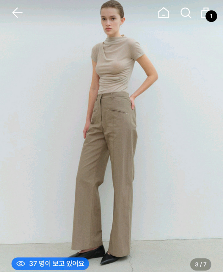 모한 코튼 와이드 팬츠 TFF COTTON WIDE FLARE TROUSERS 이미지