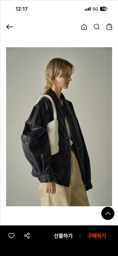 파사드패턴 오버핏 레더 블루종M 이미지