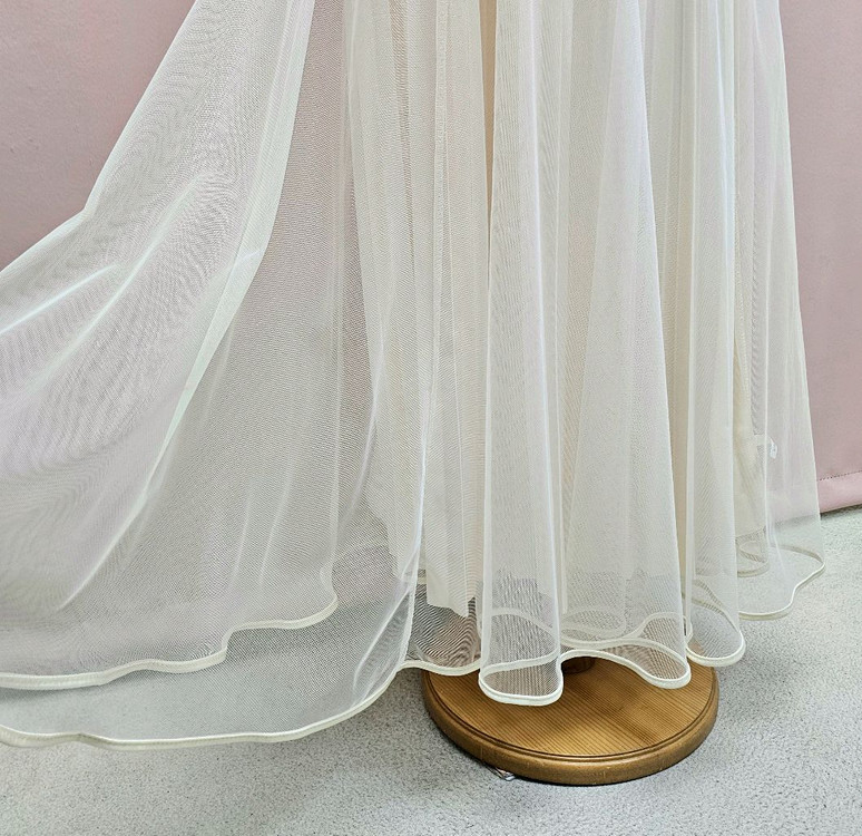 투웨이 청순 튤 플리츠 롱스커트--6