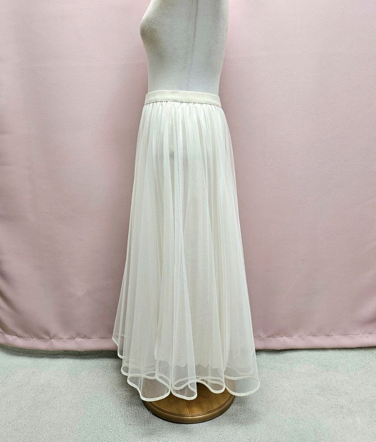 투웨이 청순 튤 플리츠 롱스커트--8