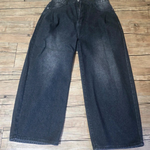 와이드 벌룬핏 데님 팬츠