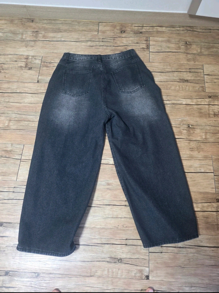 와이드 벌룬핏 데님 팬츠--1