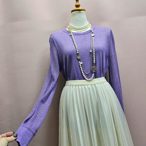 케이수 펄보라 망사소매 니트