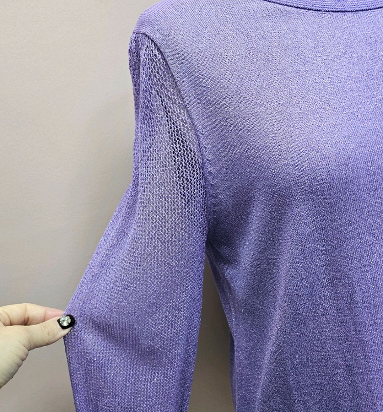 케이수 펄보라 망사소매 니트--4