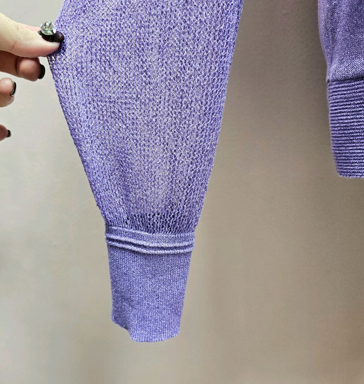 케이수 펄보라 망사소매 니트--5