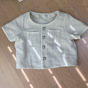 트위드 반팔 자켓