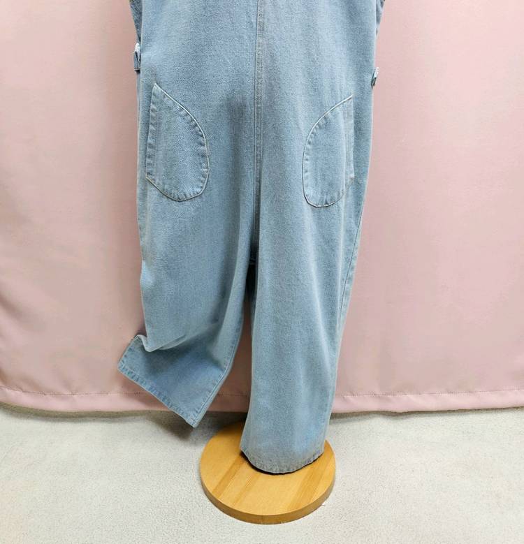 큐티 양브이 데님 점프수트--3