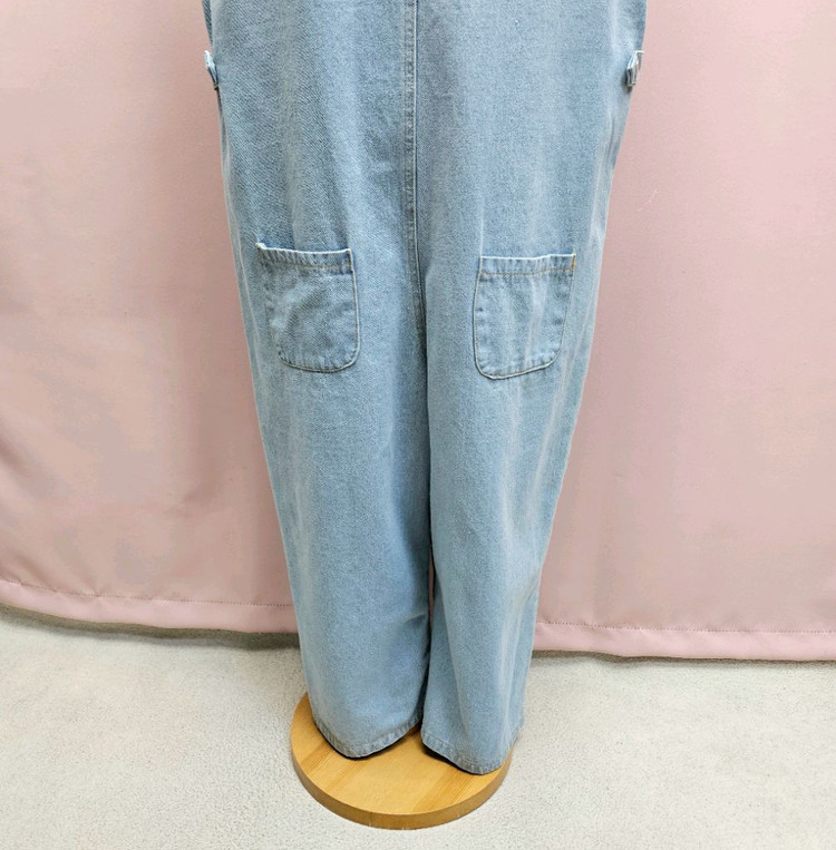 큐티 양브이 데님 점프수트--8