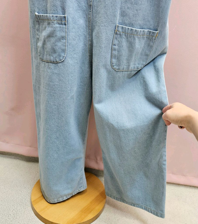 큐티 양브이 데님 점프수트--9