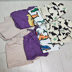 미니로디니 범고래 / 리미떼두두 상하복 / 자라 키즈 상하복 등 상하복 4종 일괄 ( 110정도 사이즈