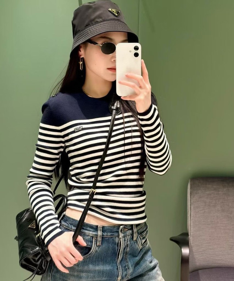 프라다 스트라이프 니트--5