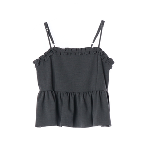 틸아이다이 25FW 그레이 프릴 포인트 뷔스티에 슬리브리스 블라우스 이미지