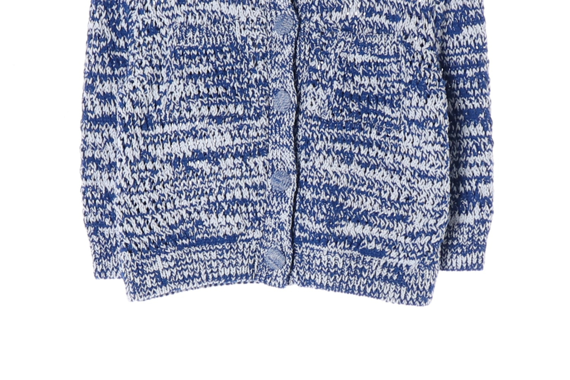 (새상품)ZARA 자라 블루 화이트 라운드 니트 가디건 S--3