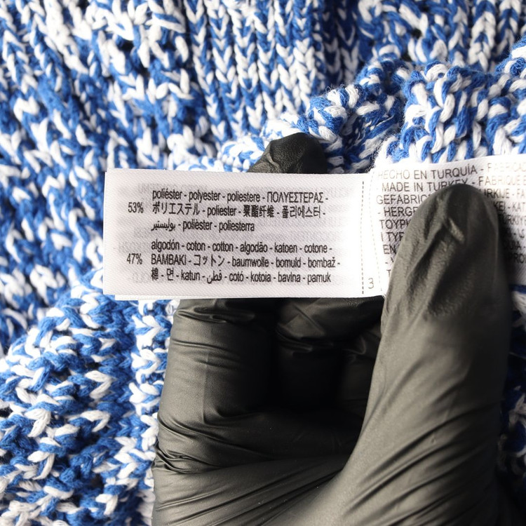 (새상품)ZARA 자라 블루 화이트 라운드 니트 가디건 S--5