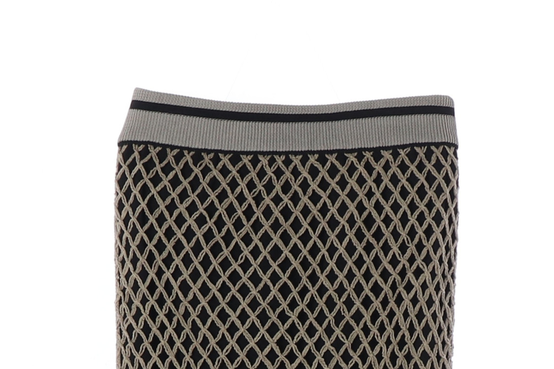 랑방 컬렉션 블랙 베이지 그물망 메쉬 레이어드 롱 스커트 치마 S 이미지