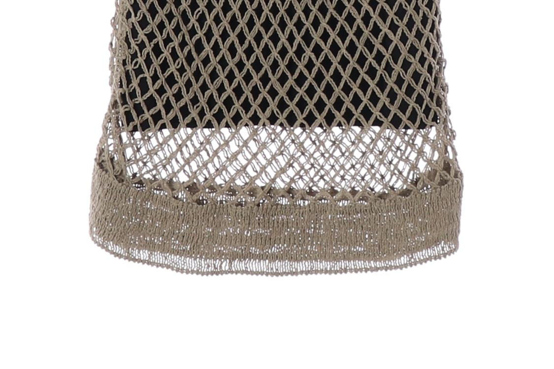 랑방 컬렉션 블랙 베이지 그물망 메쉬 레이어드 롱 스커트 치마 S 이미지