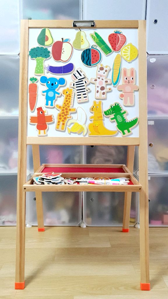 접이식 양면 자석보드 + 자석퍼즐들 + 분필 일괄 이미지