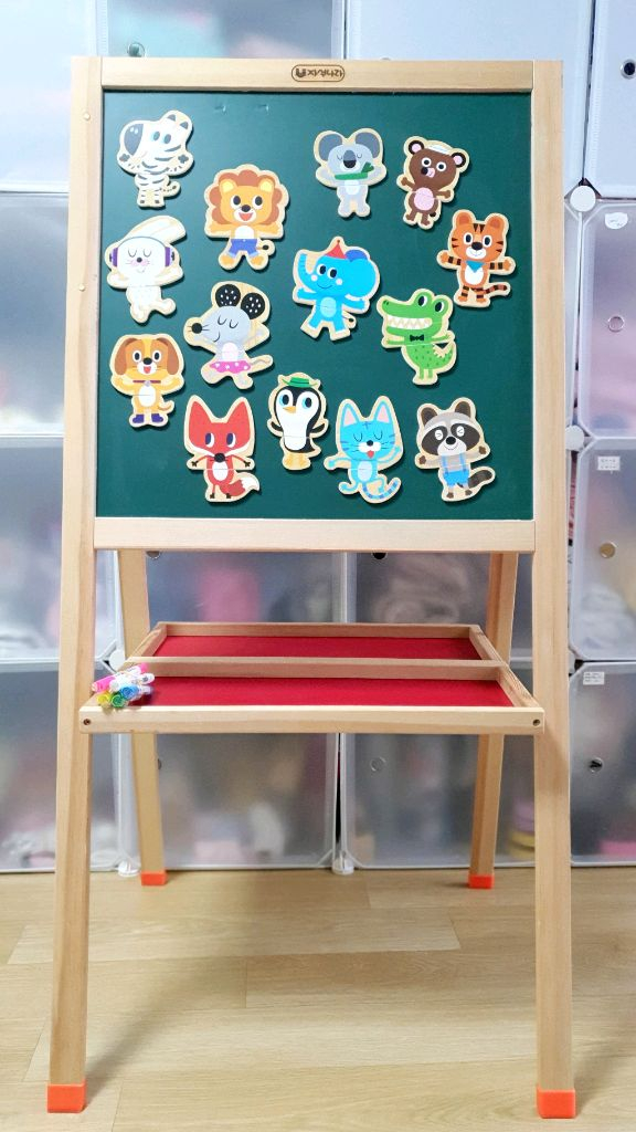 접이식 양면 자석보드 + 자석퍼즐들 + 분필 일괄 이미지