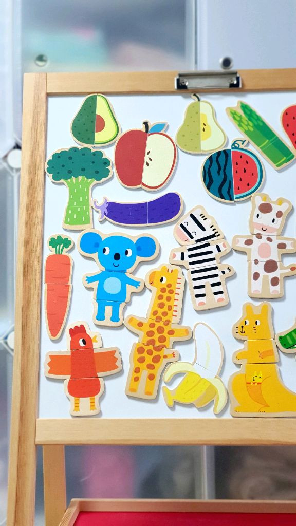 접이식 양면 자석보드 + 자석퍼즐들 + 분필 일괄 이미지