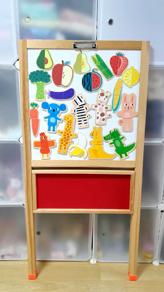 접이식 양면 자석보드 + 자석퍼즐들 + 분필 일괄 이미지