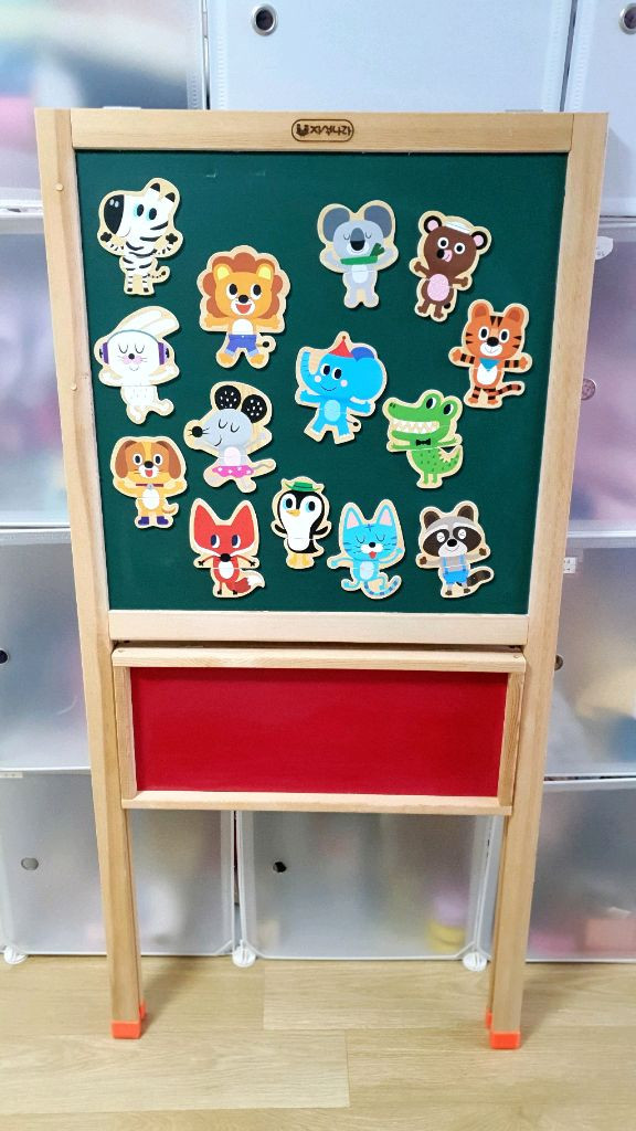 접이식 양면 자석보드 + 자석퍼즐들 + 분필 일괄 이미지
