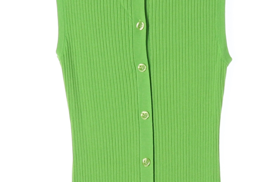 (새상품)ZARA 자라 그린 골지 민소매 카라 롱 니트원피스 S--3