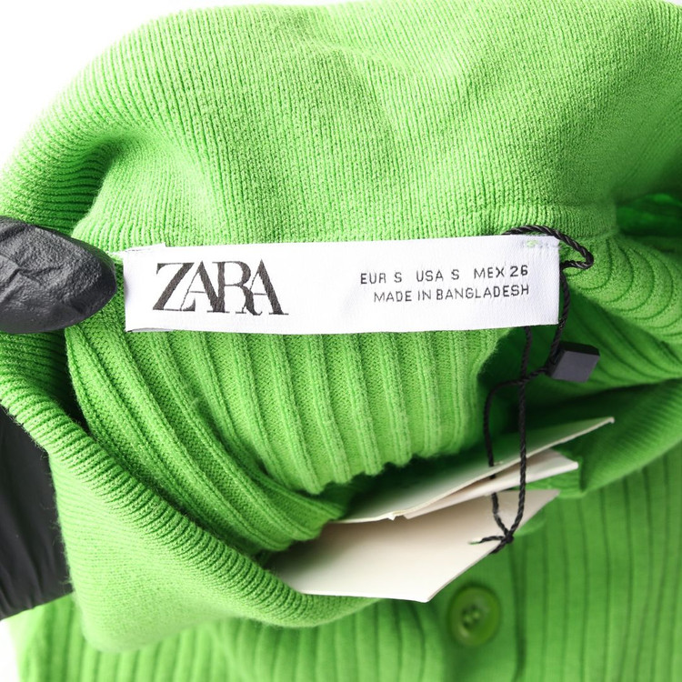 (새상품)ZARA 자라 그린 골지 민소매 카라 롱 니트원피스 S--6