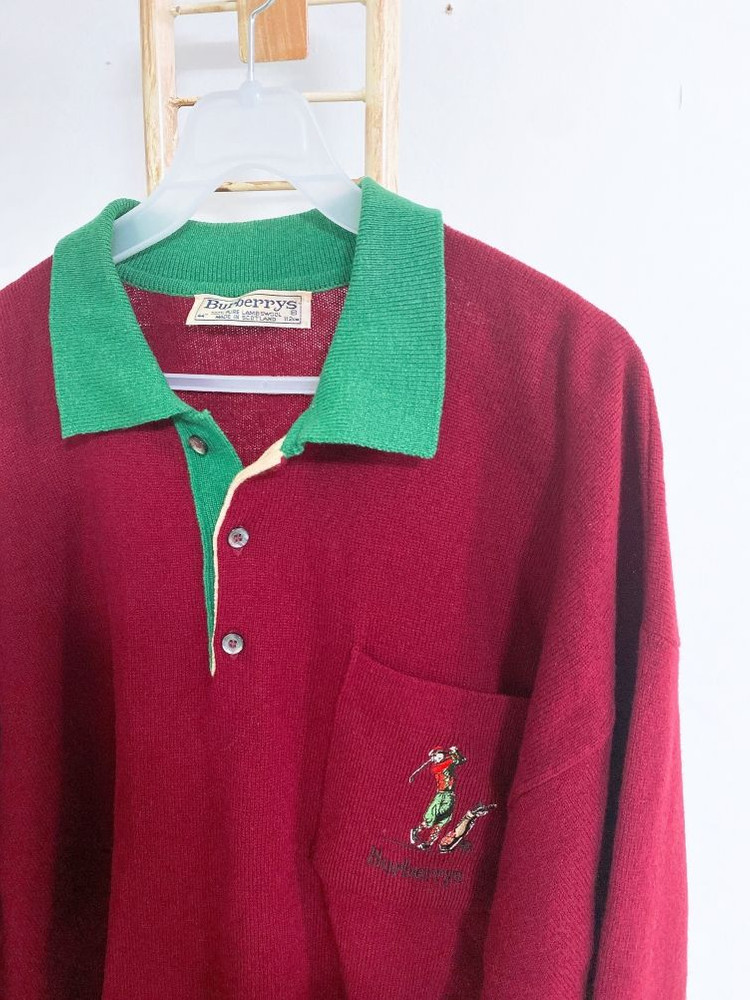 (110)버버리남자램스울빈티지레트로카라니트티 이미지