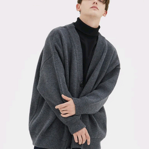 꼼파뇨 헤비오버핏 램스울 가디건 챠콜 M 이미지