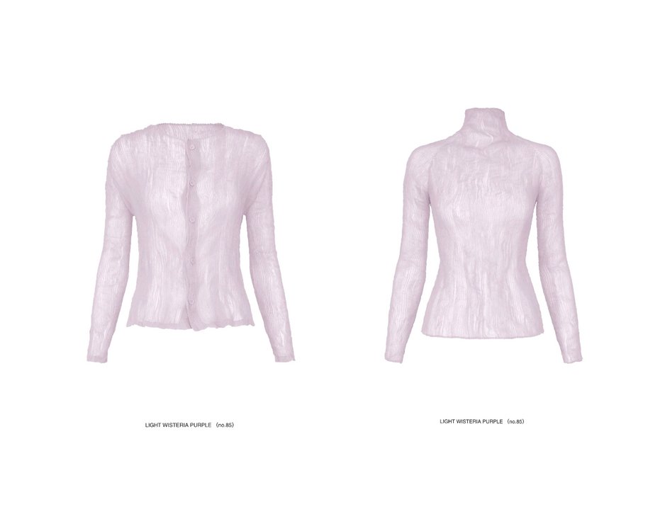 이세이미야케 쉬폰트위스트 가디건,탑 위스테리아퍼플--4