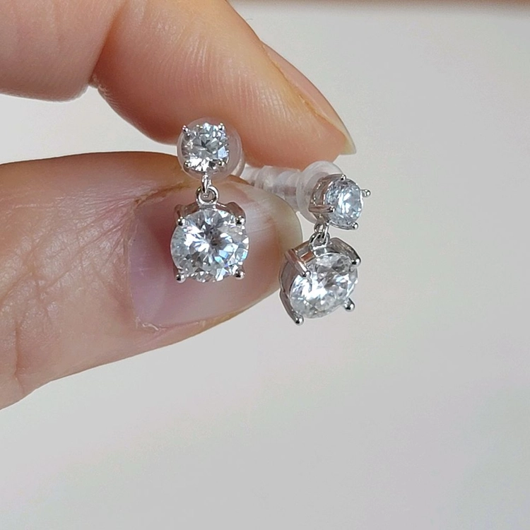 실버/ 모이사나이트-0.3ct테니스팔찌 +1ct 귀걸이 이미지